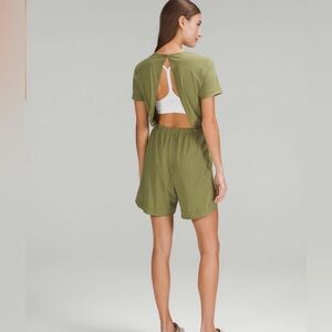 Lululemon Lightweight High-Neck Romper Bronze Green $128